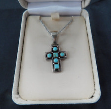 Southwestern Style Cross Turquoise and Sterling Silver in Whitehall Jeweler's Bo picture