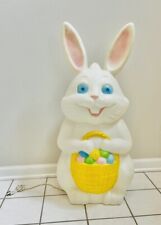 XL Vintage Empire Plastics Easter Bunny Rabbit Blow Mold Lighted Yard Decor 34