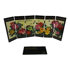 An Imitation Of An Ancient Small Screen Oriental In Original Box 6 Folds Flowers picture