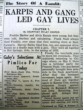 1936 newspaper FBI PUBLIC ENEMY # 1 Most Wanted is OUTED as a GAY LGBTQ GANGSTER picture