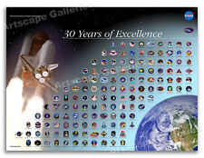 NASA Space Flight Awareness - Space Shuttle Mission Patches Poster - 18x24 picture