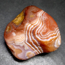 Lake Superior Agate 0.88 oz 'GROOVY COLLECTORS BANDER' Rough Minnesota Gemstone picture