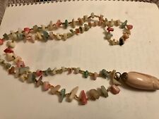 vintage estate beaded shell chip necklace picture
