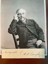 SAMUEL P. LANGLEY SIGNED CARD, ASTRONOMER, AVIATION PIONEER, INVENTOR, PHYSICIST picture