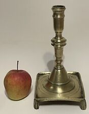 Antique late 17th century large brass footed candlestick, ca. 1690, 10
