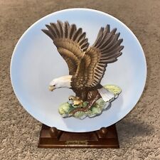 RARE Jonathan Byron Collection 1989 Bald Eagle Royal Carlton 3D Plate W/Stand picture