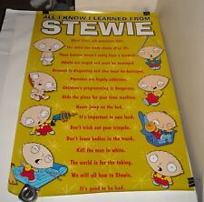 ROLLED 2005 FAMILY GUY ALL I KNOW I LEARNED FROM STEWIE PINUP POSTER ANIMATED picture