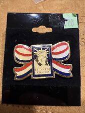 Vintage USA Statue Of Liberty Pin Ribbon Patriotic Freedom Liberty 1896-1986 picture