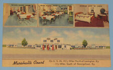 LEXINGTON KENTUCKY GEORGETOWN KY MARSHALL'S COURT HOTEL MOTEL GAS VTG POSTCARD picture