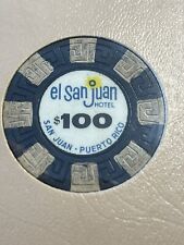 $100 El San Juan Puerto Rico Casino Chip ESJ-100a ***Rare Full Chip*** picture