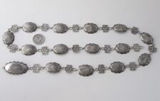 VINTAGE NAVAJO STERLING SILVER LINK CONCHO BELT, 37 INCHES picture