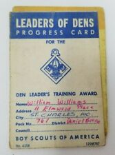 Boy Scouts Leaders of Dens Progress Card Training Award Vintage 1973 120M767  picture