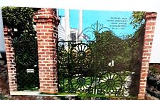 Vintage 1930s Hand Wrought Iron Gate Charleston South Carolina Post Card picture