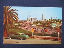 1956 Los Angeles California Hollywood Freeway & Cars Postcard & Cancel picture