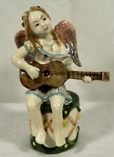 Vtg 1940's Angel Playing Guitar Bone China Figurine by Gort 5