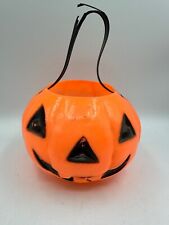 Vintage Bayshore Blow Mold Halloween Jack O Lantern Pumpkin Bucket 4