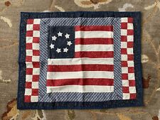 Old Vintage American Flag Quilted US Star Patriotic Decor Decorative Handmade picture