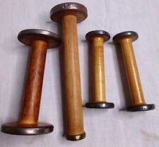 4 Antique Vintage Industrial Wooden Textile Thread Sewing Spools 10