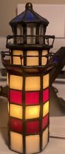 Stained Glass Lighthouse Table Lamp 7.0”  Tall picture