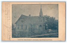 1907 View Of United Brethren Church Scandia Kansas KS Posted Antique Postcard picture