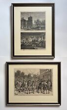 Set of Two 1876 Framed Harper's Weekly Pages Signing of Declaration Independence picture