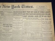 1917 MAY 31 NEW YORK TIMES - MUST FIGHT OUR CAUSE OF HUMAN LIBERTY - NT 9143 picture