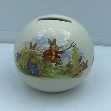 Vintage Bunnykins Royal Doulton Round Bank Playing In The Hay picture