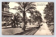 Postcard Texas Galveston TX Broadway Palms Houses 1916 Posted Divided Back picture