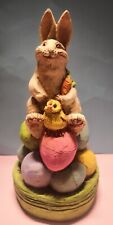 2006 The Stone Bunny Easter Eggs Figurine Signed Telle M. Stein picture