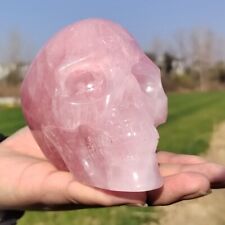 1000g Natural rose quartz skull Quartz Crystal carved Reiki healing WK574 picture