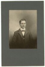 Circa 1880'S Cabinet Card Handsome Man Mustache Suit Tie Plumley Baltimore, MD picture