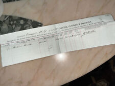 Antique 1869 Interest Receipt Continental Insurance Corning NY New York Agency picture