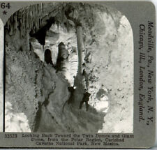 CARLSBAD CAVERNS, Twin & Giant Domes--Keystone Scenic America Stereoview #64 picture