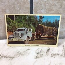 Collectible Postcard Giant Log Pacific Northwest Vintage 1966 Logging picture