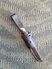 Vintage Kinfolks Chrome Fixed Blade Hunting Knife 3 3/4 Inch Blade + frog picture