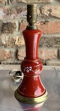 VINTAGE Gorgeous Red & Gold Glass Table Lamp 12