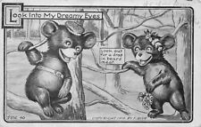 Adorable Romantic Bears F&W #40 c1910 Vintage Anthropomorphic Fantasy Postcard picture