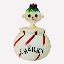 Vintage Holt Howard Pixieware Swirl Girl CHERRY Jar Condiment Jar picture