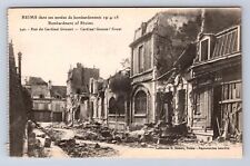 RPPC WW1 BOMBING 1914 REIMS CARDINAL GOUSSER STREET REAL PHOTO POSTCARD CZ picture