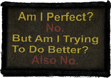 Am I Perfect? No. Am I Trying? No. Morale Patch Military Tactical picture