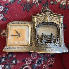 Vintage United Clock Corp Model No. 455 Clock & Fireplace Combination for Repair picture
