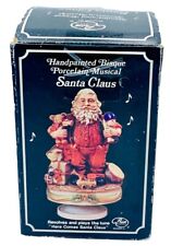Vtg Handpainted Bisque Porcelain Revolving Musical Santa Claus Price Products picture
