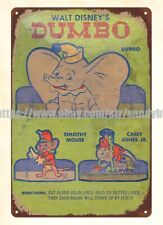 1940s Dumbo elephant Timothy mouse Casey Jones Jr Rice Mill metal tin sign picture