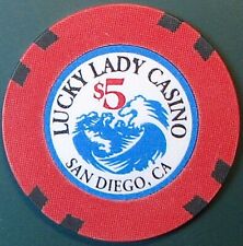 $5 Casino Chip. Lady Luck, San Diego, CA. O87. picture