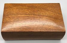 Antique High Quality Handmade Oak Wood Trinket Jewelry Document Box Rolled Hinge picture
