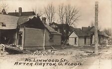 LP16 Dayton Ohio 1913 Flood N. Linwood Street RPPC Postcard picture