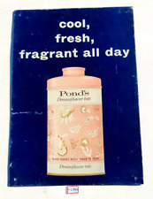 1960s Vintage Pond's Dreamflower Talc Advertising Metal Sign Board Old TS244 picture