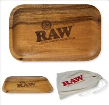 BUY FIVE - RAW Rolling Papers ACACIA WOODEN wood TRAYS 11x7 w/ Storage Bags picture
