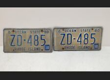 1980 Rhode Island License Plate Pair Good Shape picture