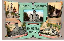 Some Churches of Marietta, OH, 5 Views Postcard picture